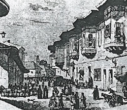 Într-o zi de târg, pe strada Unirii din Craiova, în anul 1887